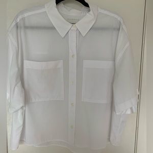Abercrombie & Fitch Boxy Oversize Cropped Button Down, Size XL.